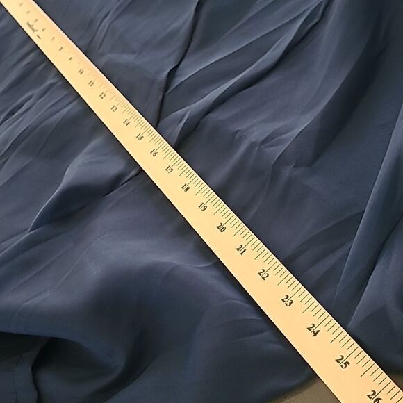 Shimmering  poly navy floorlength cover up with pockets - Picture 11 of 12